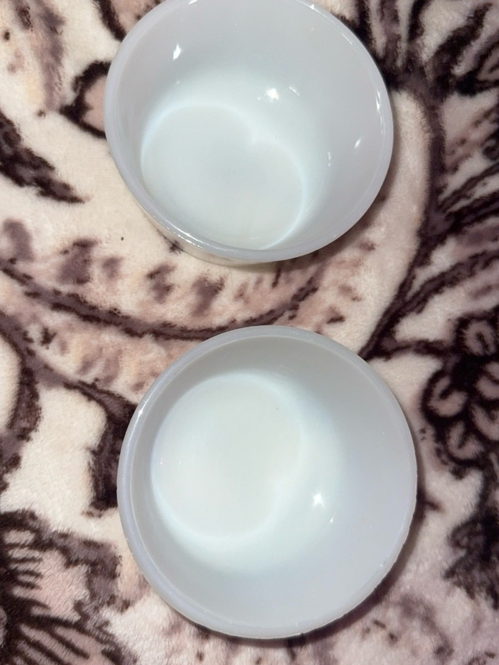 Vintage anchor hocking milk glass custard dishes - Set of 2